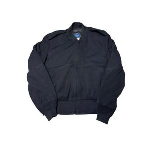 Neptune Garment Co Womens Black Wool Blend Military‎ Officer Bomber Jacket 18R